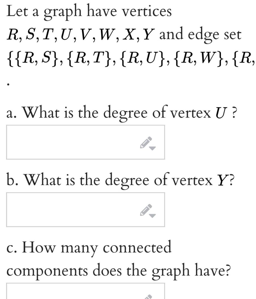 X Y and edge set R S R T R U R
