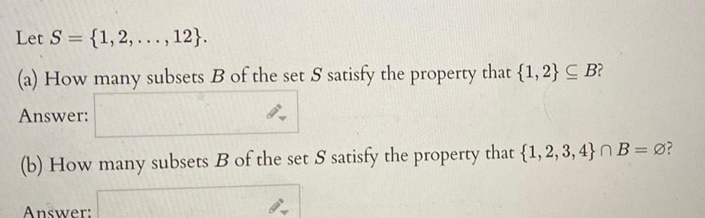 the set S satisfy the property that 1 2 CB Answer b