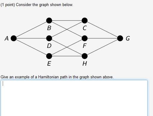 1 point Consider the graph shown below A B D E