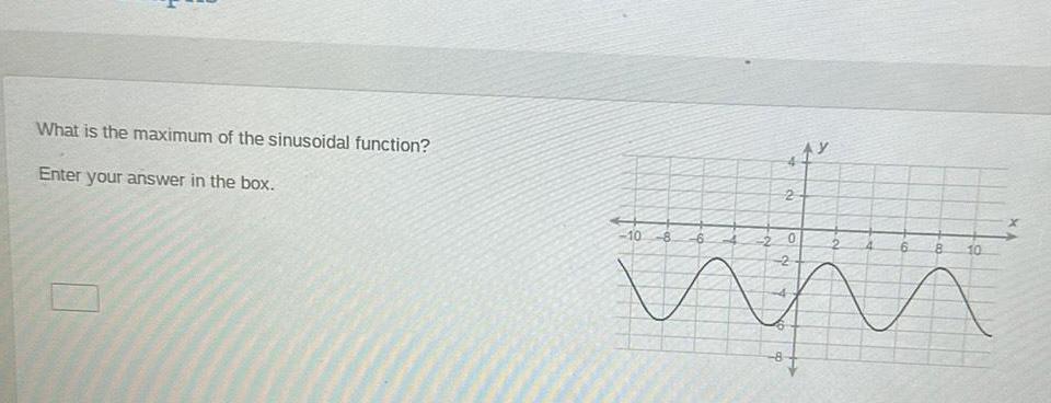 What is the maximum of the sinusoidal function Enter your answer