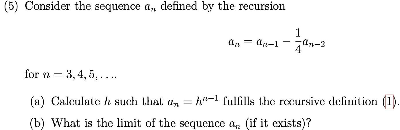 3 4 5 an an 1 1 4 An 2 a Calculate