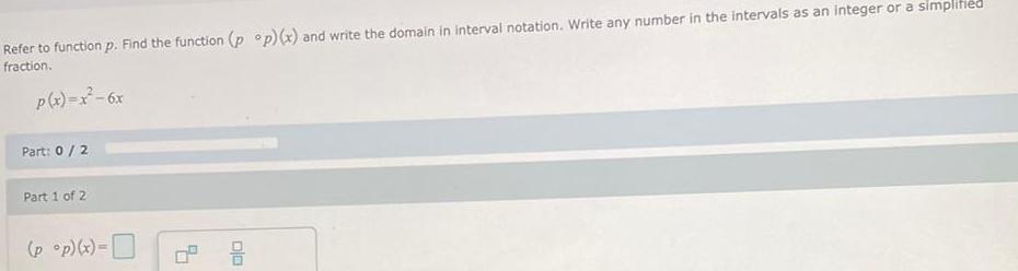 Refer to function p Find the function pop x and write