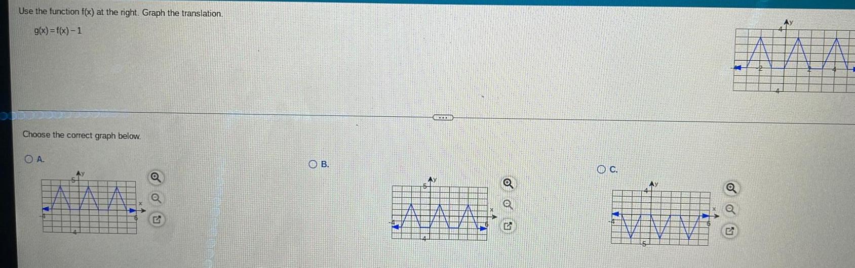 Use the function f x at the right Graph the translation