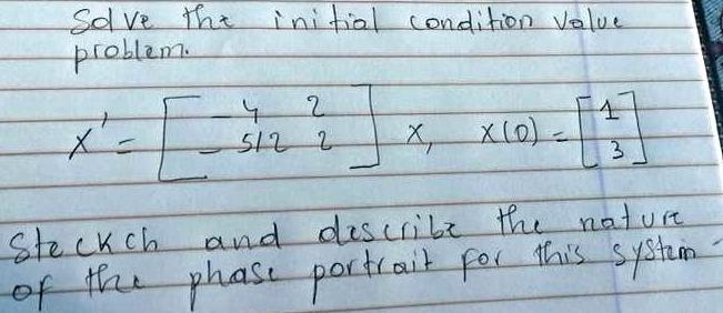  Solve the initial condition value problem x E 2 4 512