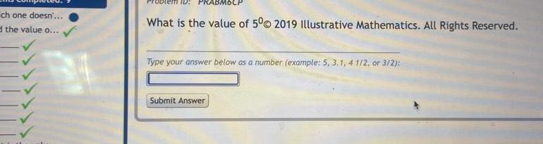 ch one doesn the value o What is the value of