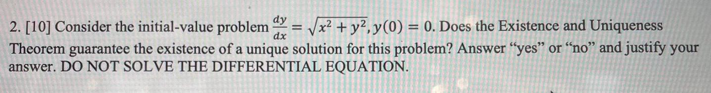  2 10 Consider the initial value problem dy dx x y