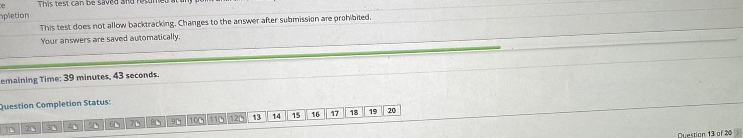  ce mpletion This test can be saved and This test does