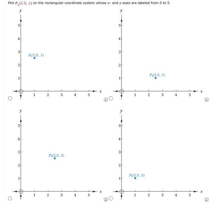  Plot P 2 5 1 on the rectangular coordinate system whose