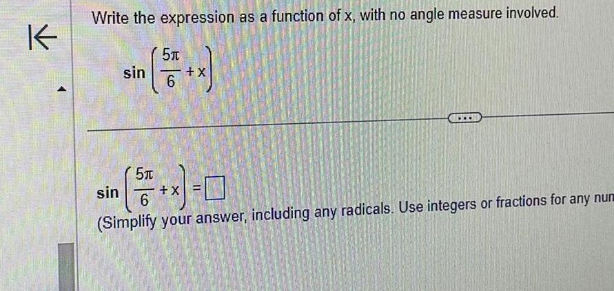 angle measure involved 5 55 6 sin 5 sin 5 0 X