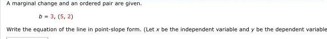  A marginal change and an ordered pair are given b 3