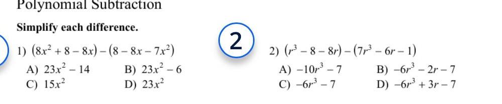 7x B 23x 6 D 23x A 23x 14 C 15x 2