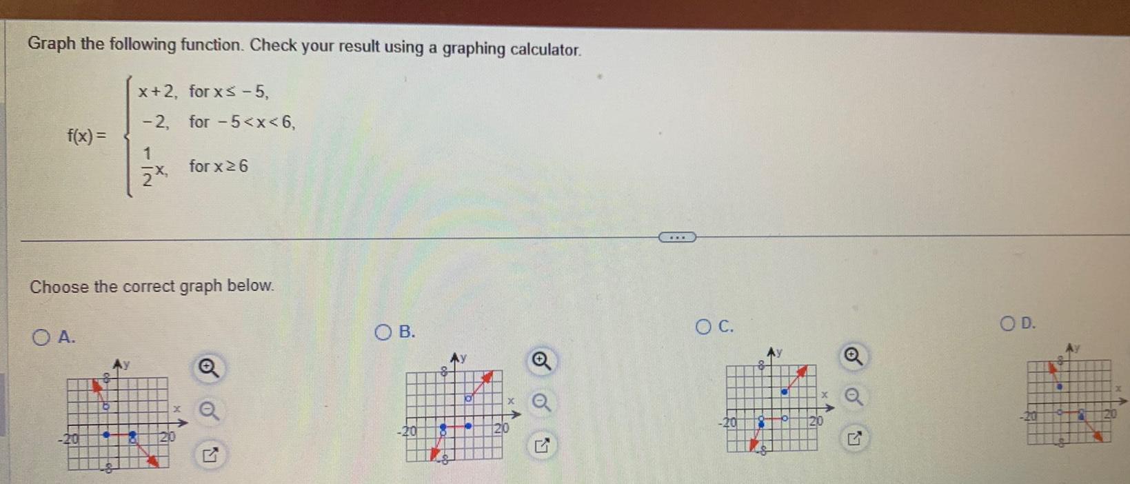  Graph the following function Check your result using a graphing calculator