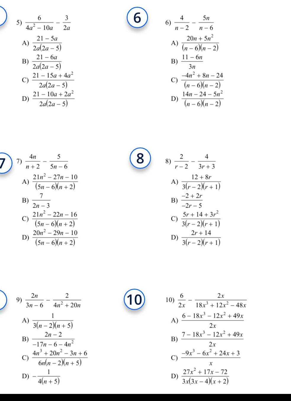  5 A B 4a 10a C 77 9 D A B