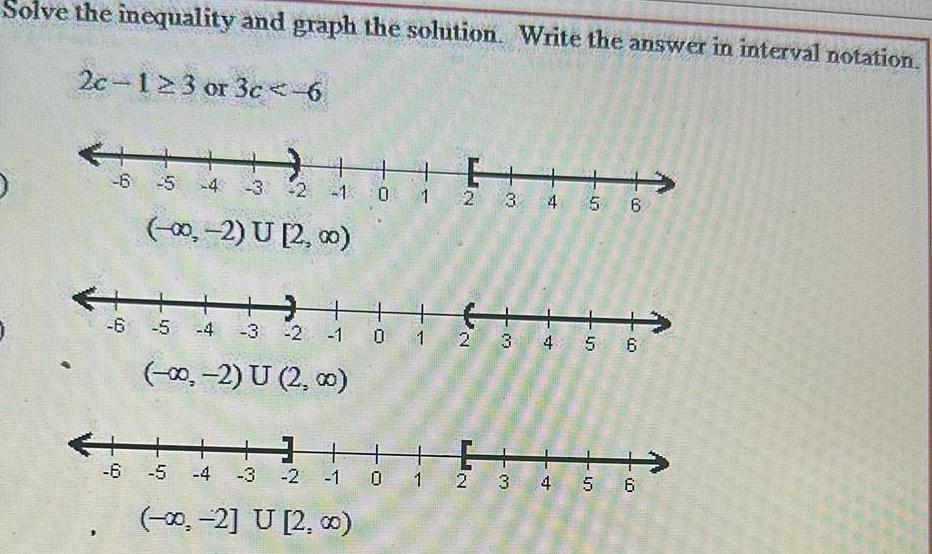 interval notation 2c 123 or 3c 6 1111 111 6 5 4