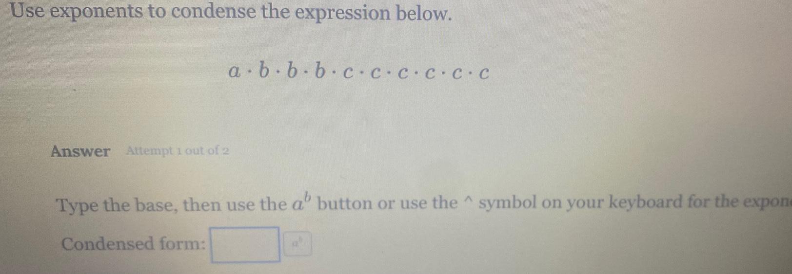 c C C C C C Answer Attempt 1 out of 2