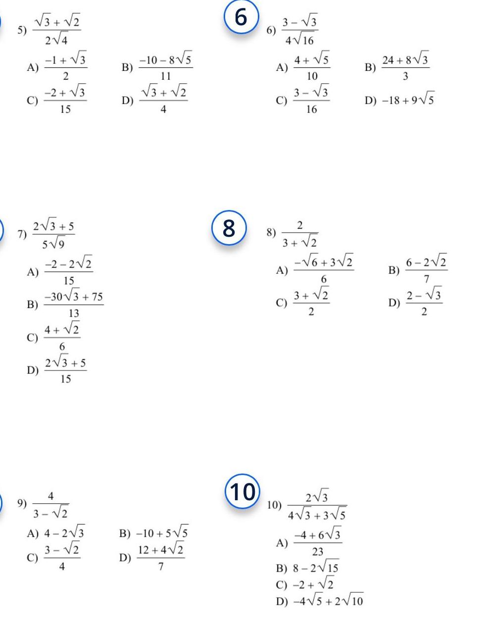 5 B 9 C 1 3 2 2 3 15 5 9