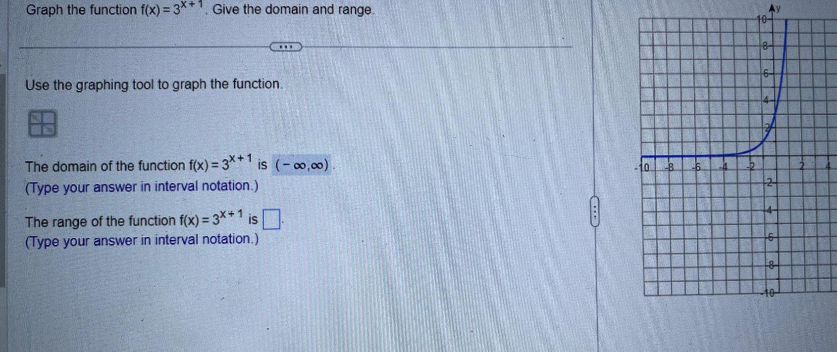  Graph the function f x 3x 1 Give the domain and
