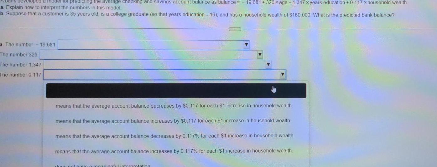 as balance = -19,681 +326x age +1,347 x years education +0.117x household