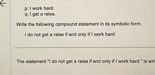 following compound statement in its symbolic form I do not get a