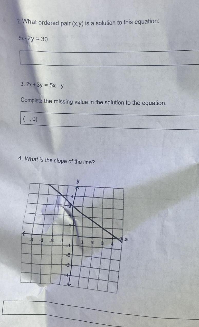 equation 5x 2y 30 3 2x 3y 5x y Complete the missing