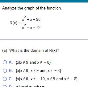 x x 72 R x a What is the domain of R