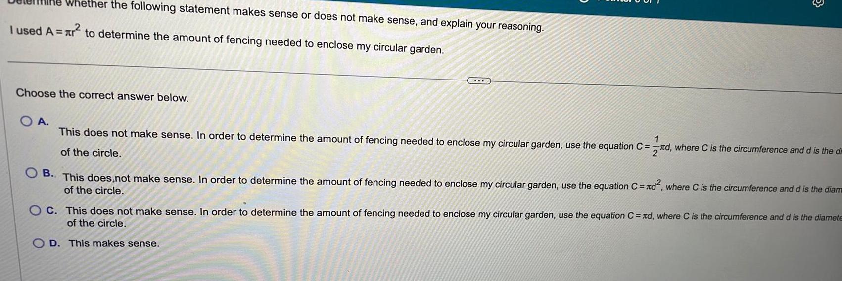  whether the following statement makes sense or does not make sense