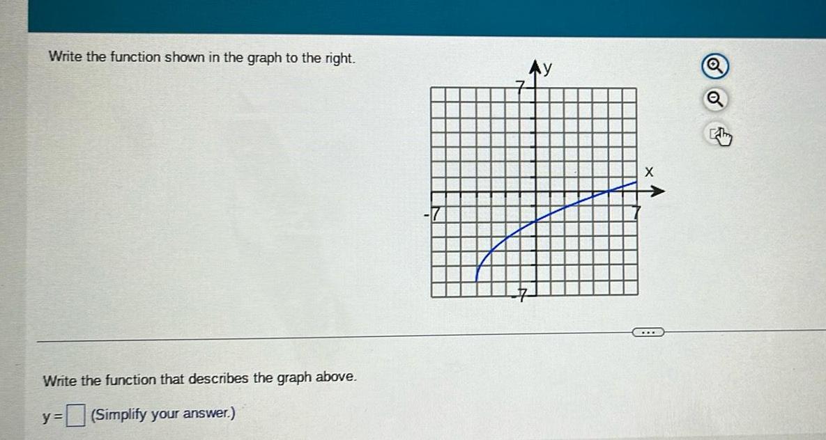  Write the function shown in the graph to the right Write