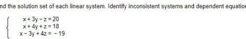  nd the solution set of each linear system Identify inconsistent systems