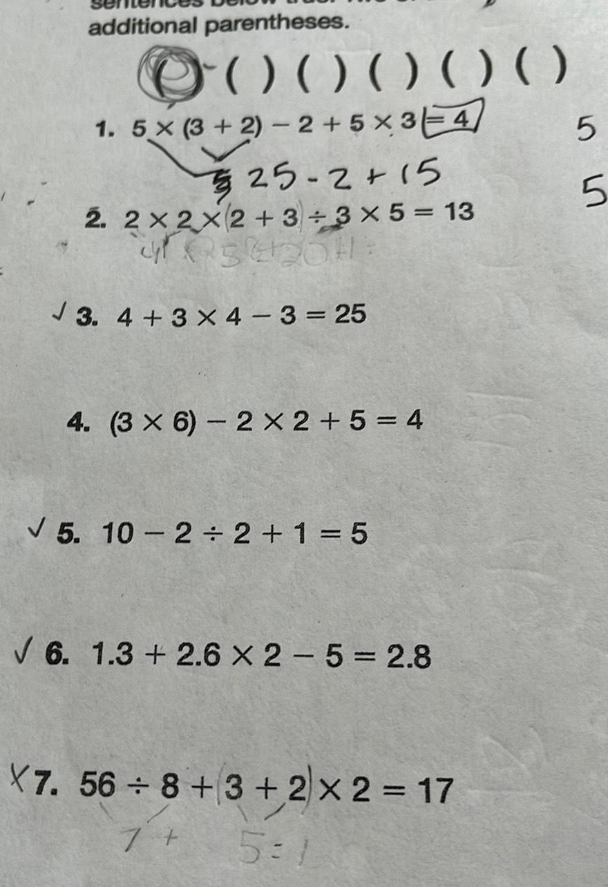 additional parentheses 000000 1 5x 3 2 2 5x3 4 25