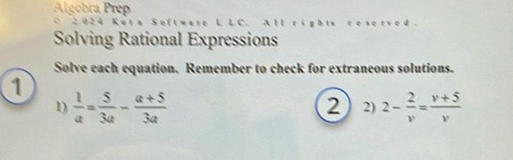 check for extraneous solutions 1 1 S 4 5 22 2 2
