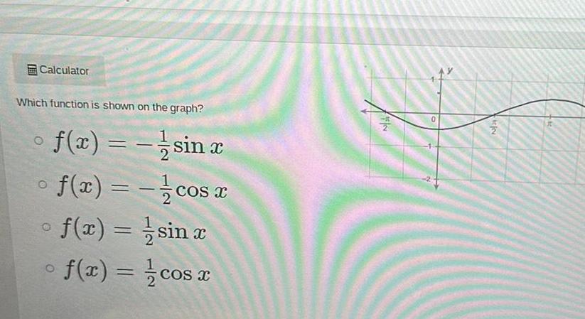  Calculator Which function is shown on the graph f x f