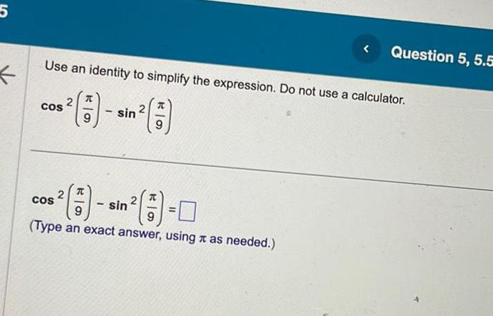 use a calculator T 2 9 sin 2 COS Sin 2 9