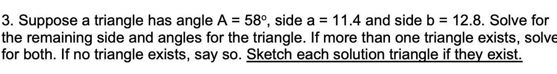 4 and side b 12 8 Solve for the remaining side and