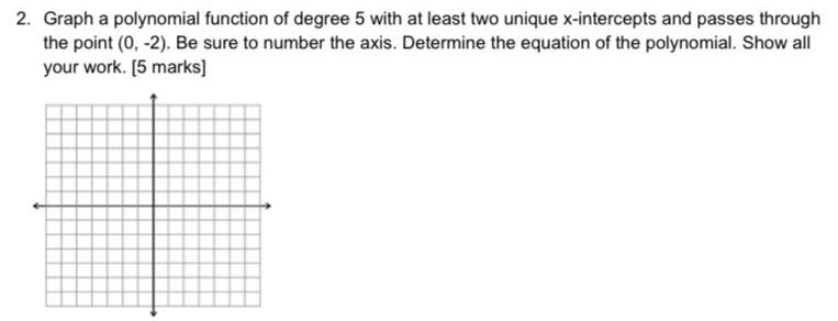 2. Graph a polynomial function of degree 5 with at least