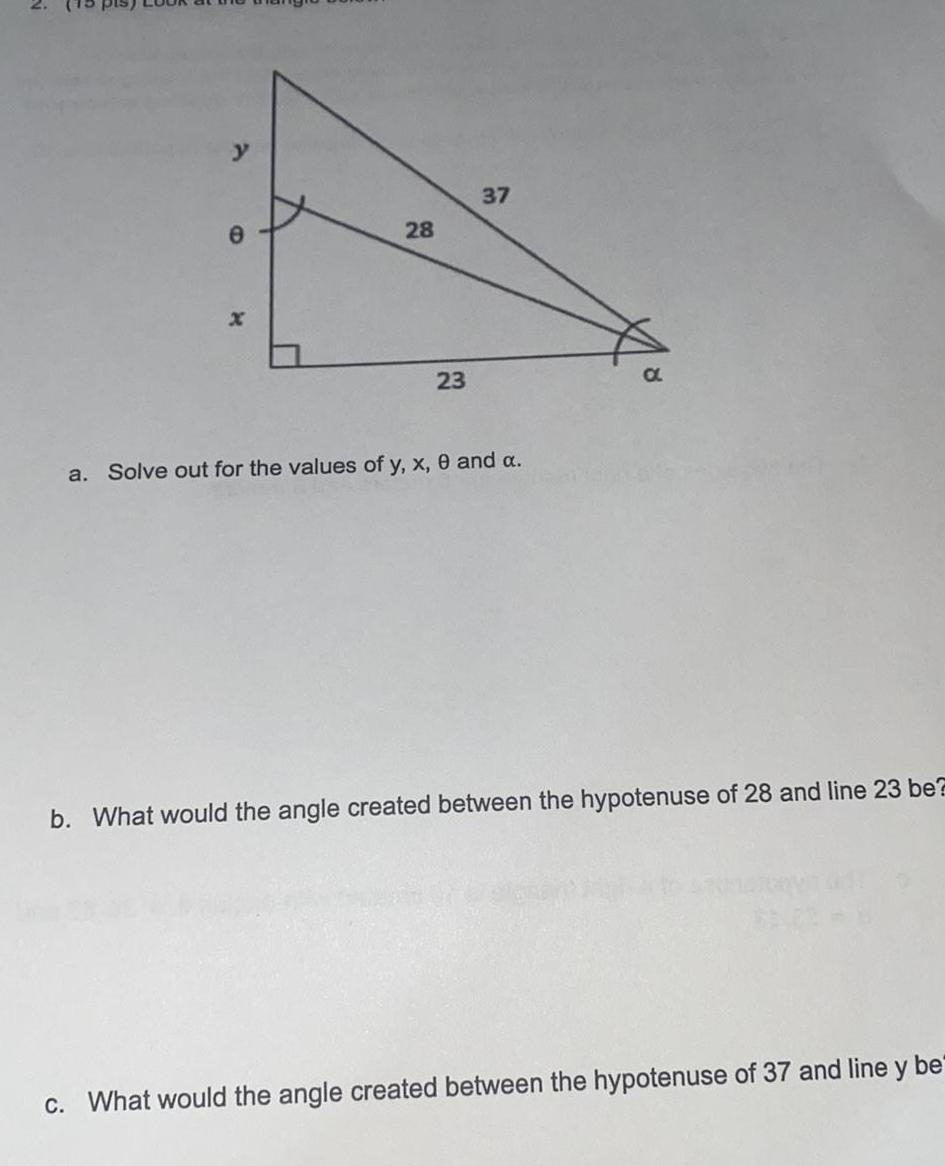 y e x 28 23 37 a Solve out for the
