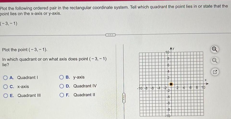  Plot the following ordered pair in the rectangular coordinate system Tell