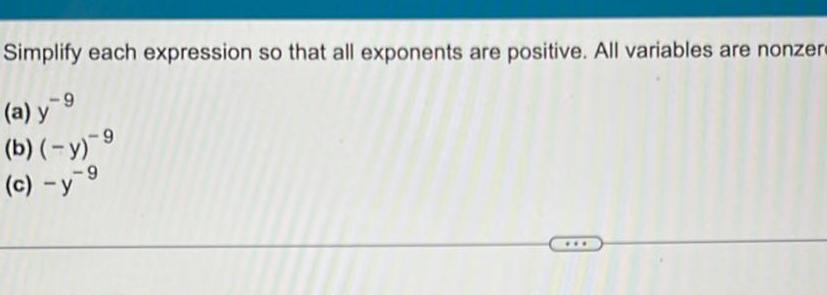 are nonzer a y 9 b y 9 c y 9