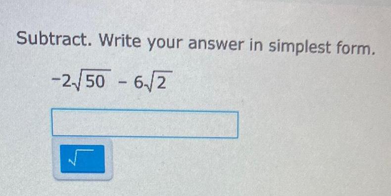 Subtract. Write your answer in simplest form.