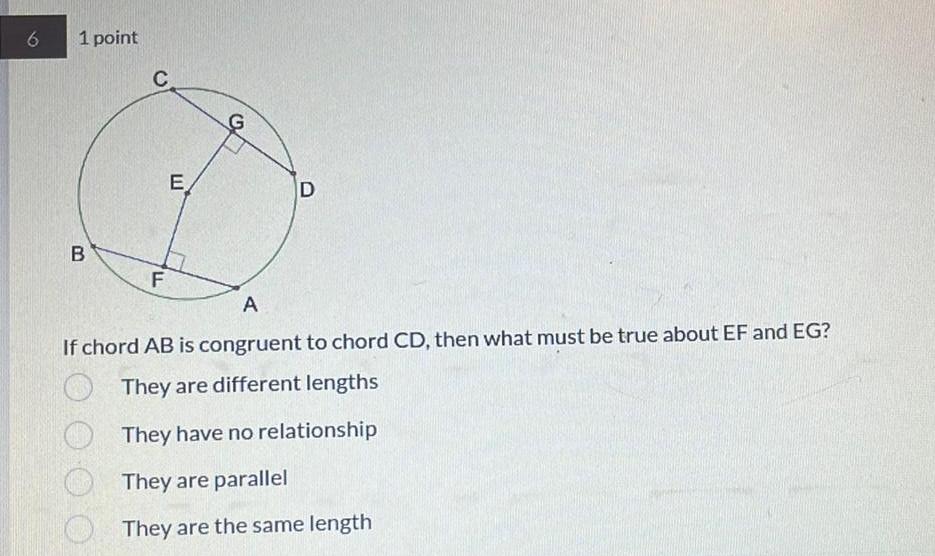 chord AB is congruent to chord CD then what must be true