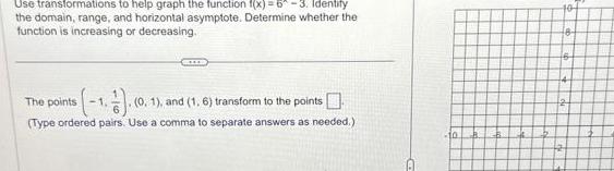  Use transformations to help graph the function f x 6 3