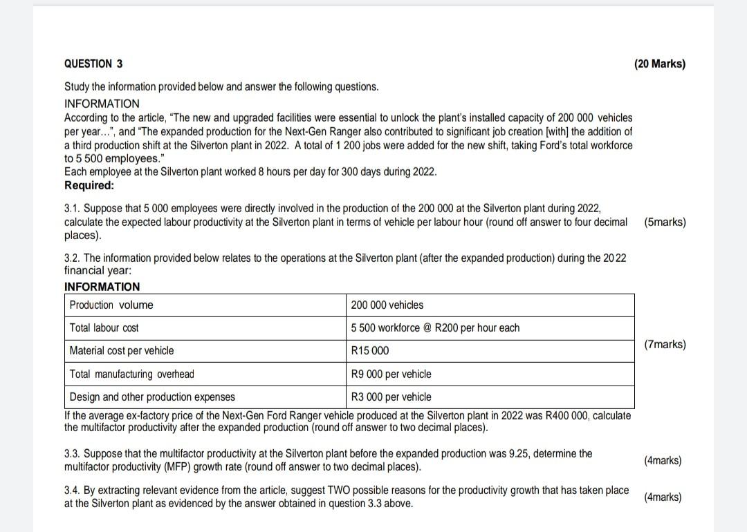 following questions. INFORMATION According to the article, "The new and upgraded facilities
