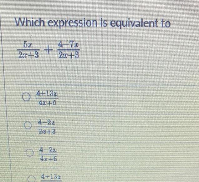  Which expression is equivalent to 52 2 3 2x 3 C