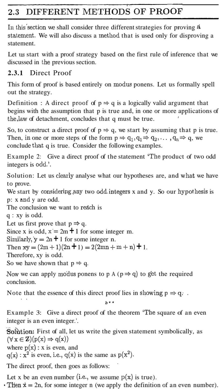  2 3 DIFFERENT METHODS OF PROOF In this section we shall
