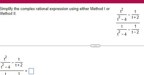  Simplify the complex rational expression using either Method I or Method