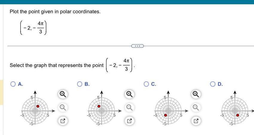  Plot the point given in polar coordinates 2 4 Select the