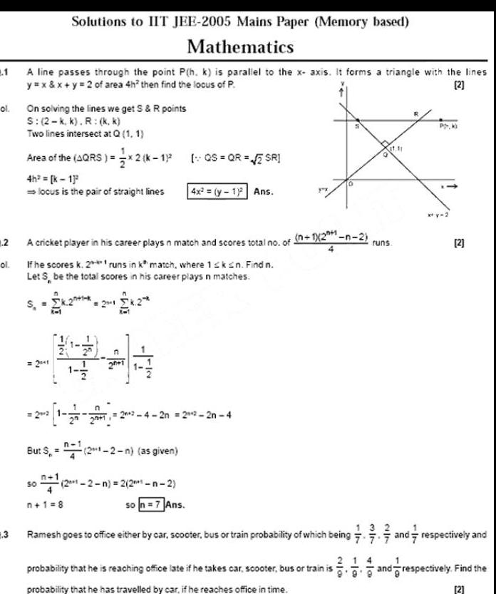  2 1 ol On solving the lines we get S R