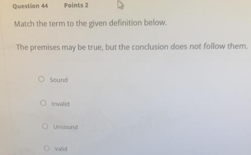 below The premises may be true but the conclusion does not follow