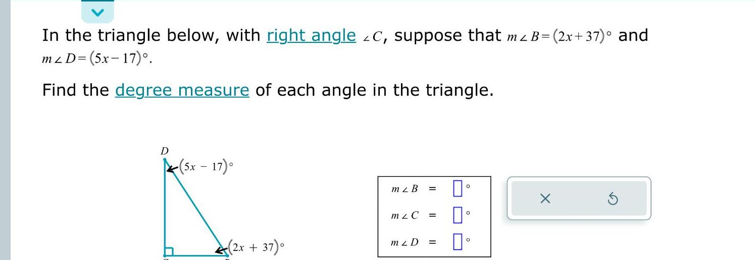  In the triangle below with right angle C suppose that m