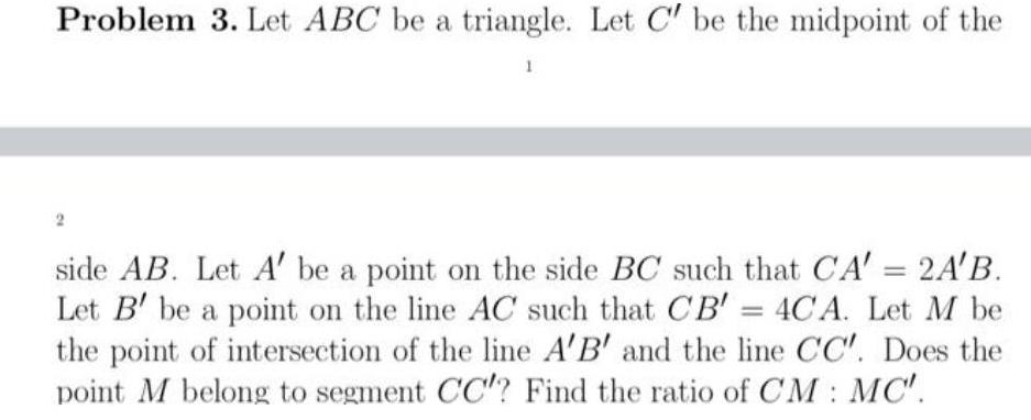 midpoint of theside AB. Let A' be a point on the side