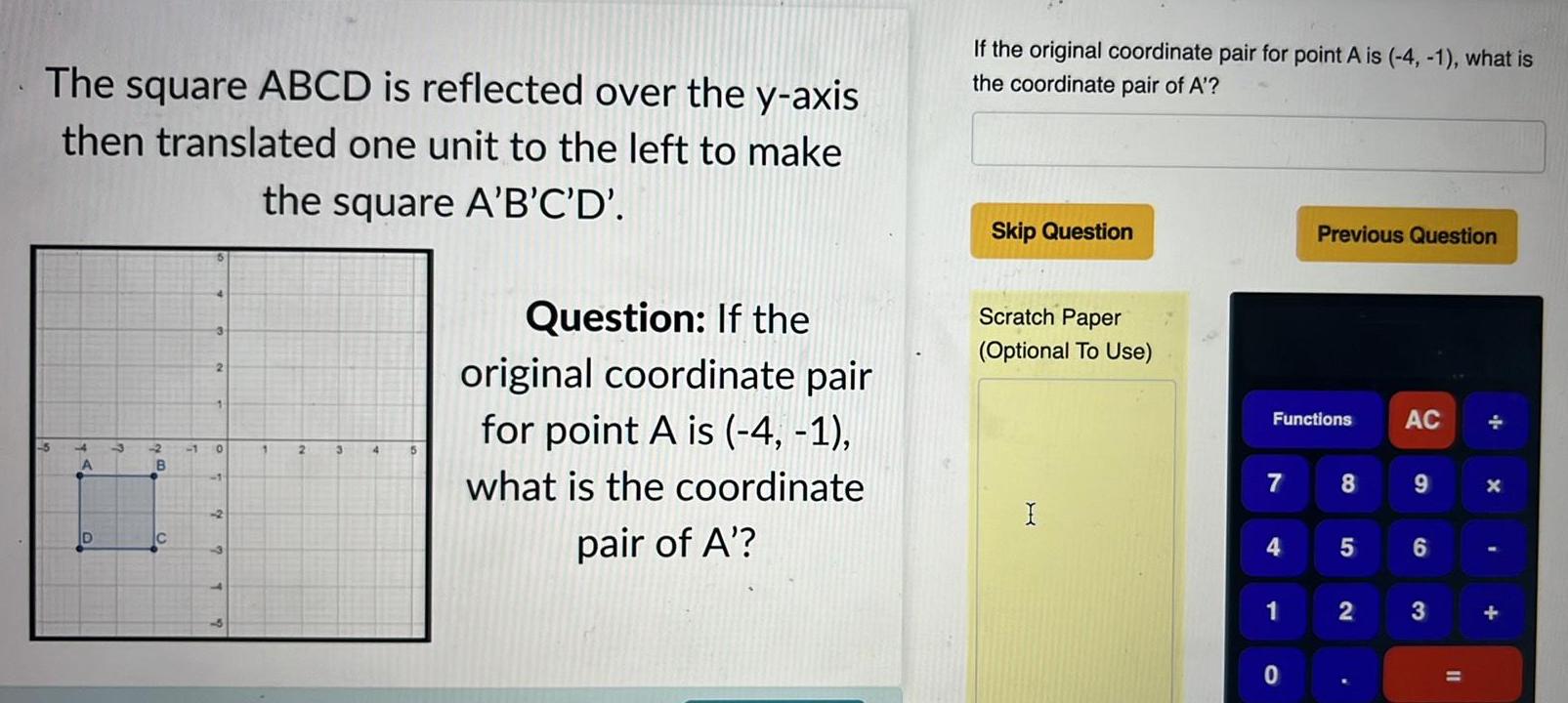 one unit to the left to make the square A B C